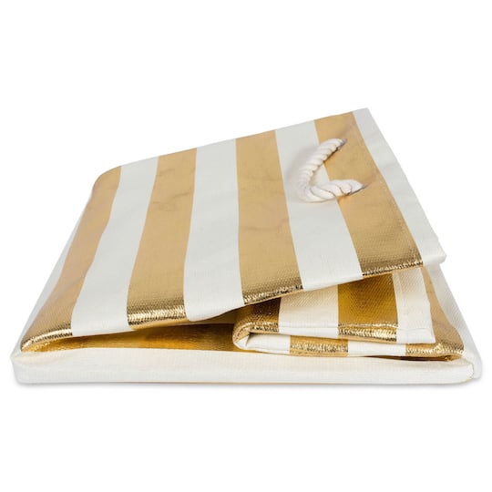 DII® 16" Striped Woven Paper Storage Cube